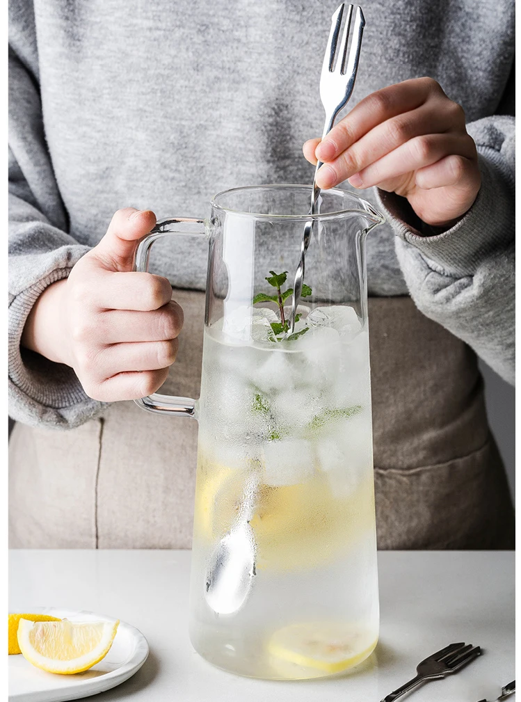Tradineur Brocca In Vetro Trasparente Da 1,16 Litri – Ideale Per Acqua, Succhi, Limonata E Tè Freddo - 2
