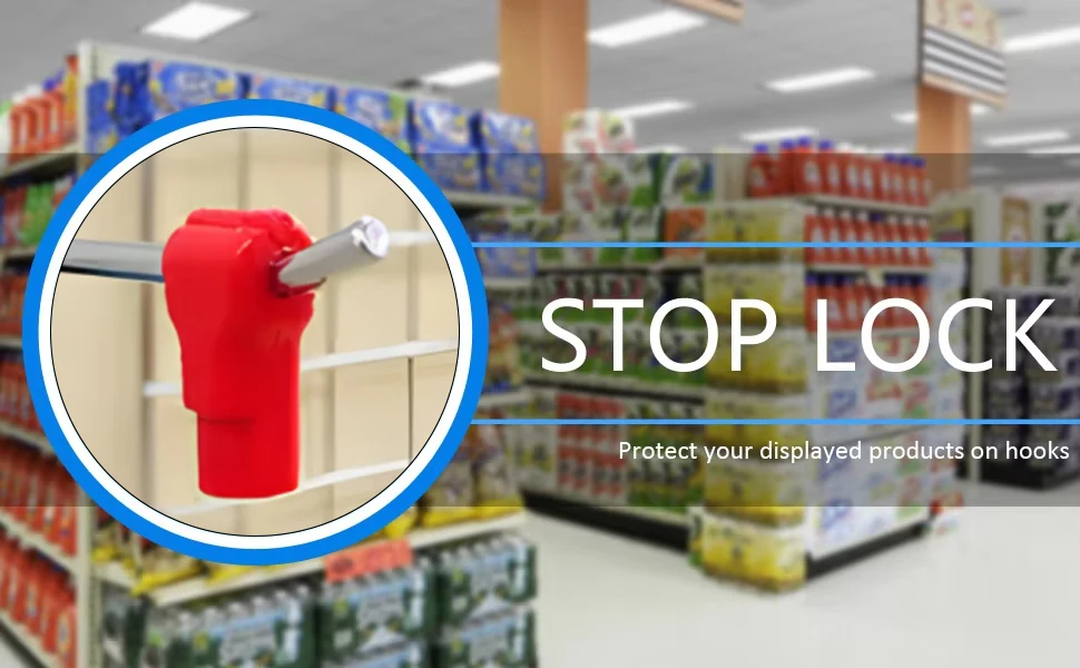 Pg Rack Security Plastic Red Security 6mm Security Pegboard Display Hook Lock Peg Hook ...