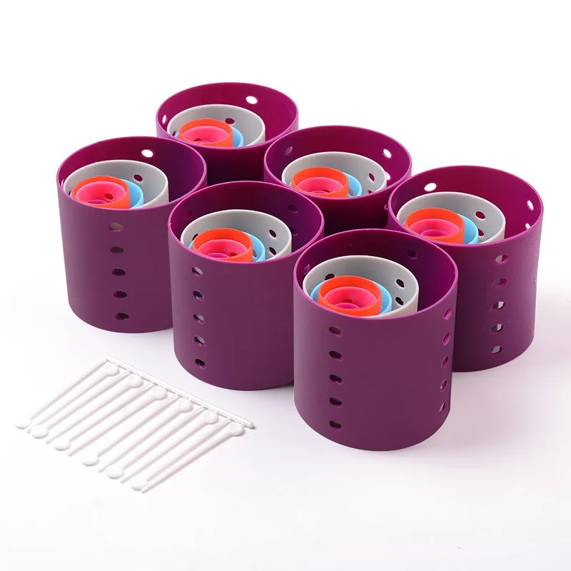 Factory Direct Sale Multi-size Plastic Hair Rollers DIY Hair Styling Tools Magnetic Hair Rollers with Pins