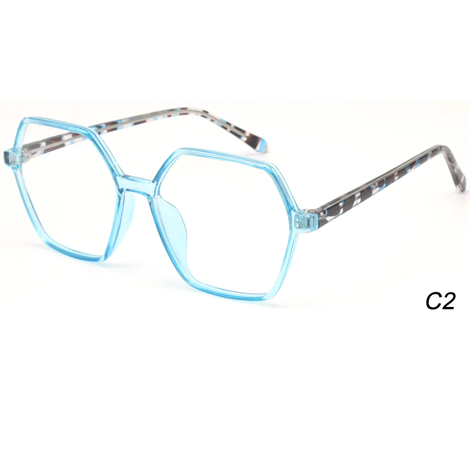 Simple and Fashion Polygon Design CP Injection Eyeglasses Frames Factory Wholesale Optical Frames