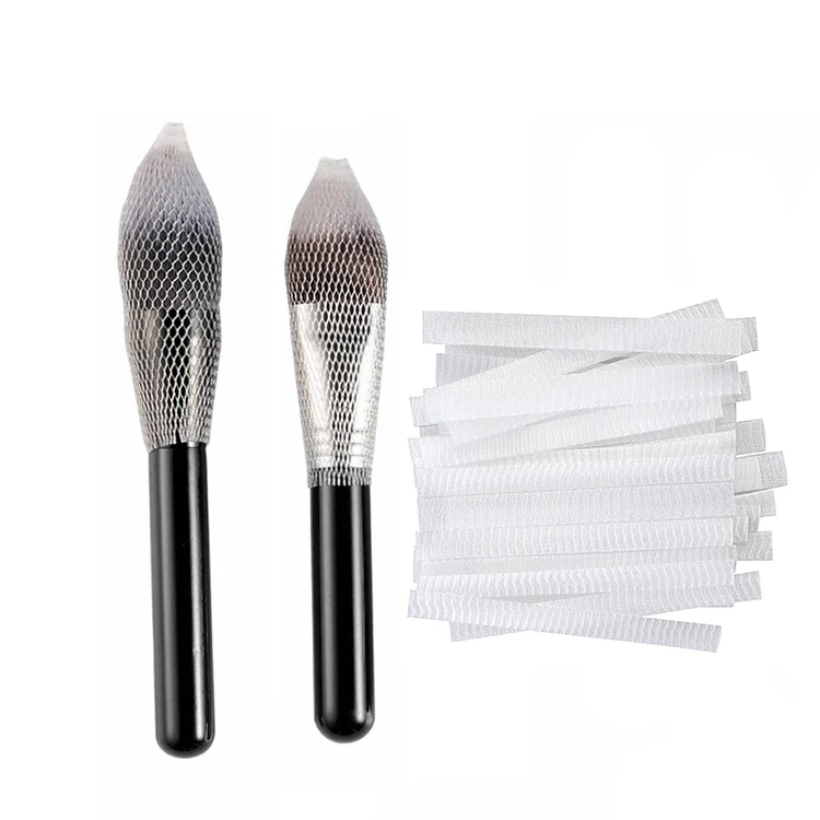 SUPERFINDINGS Make-up-Pinsel-Schutz – 150 Stück, Dehnbar, Mesh, 3 Farben, Wiederverwendbar