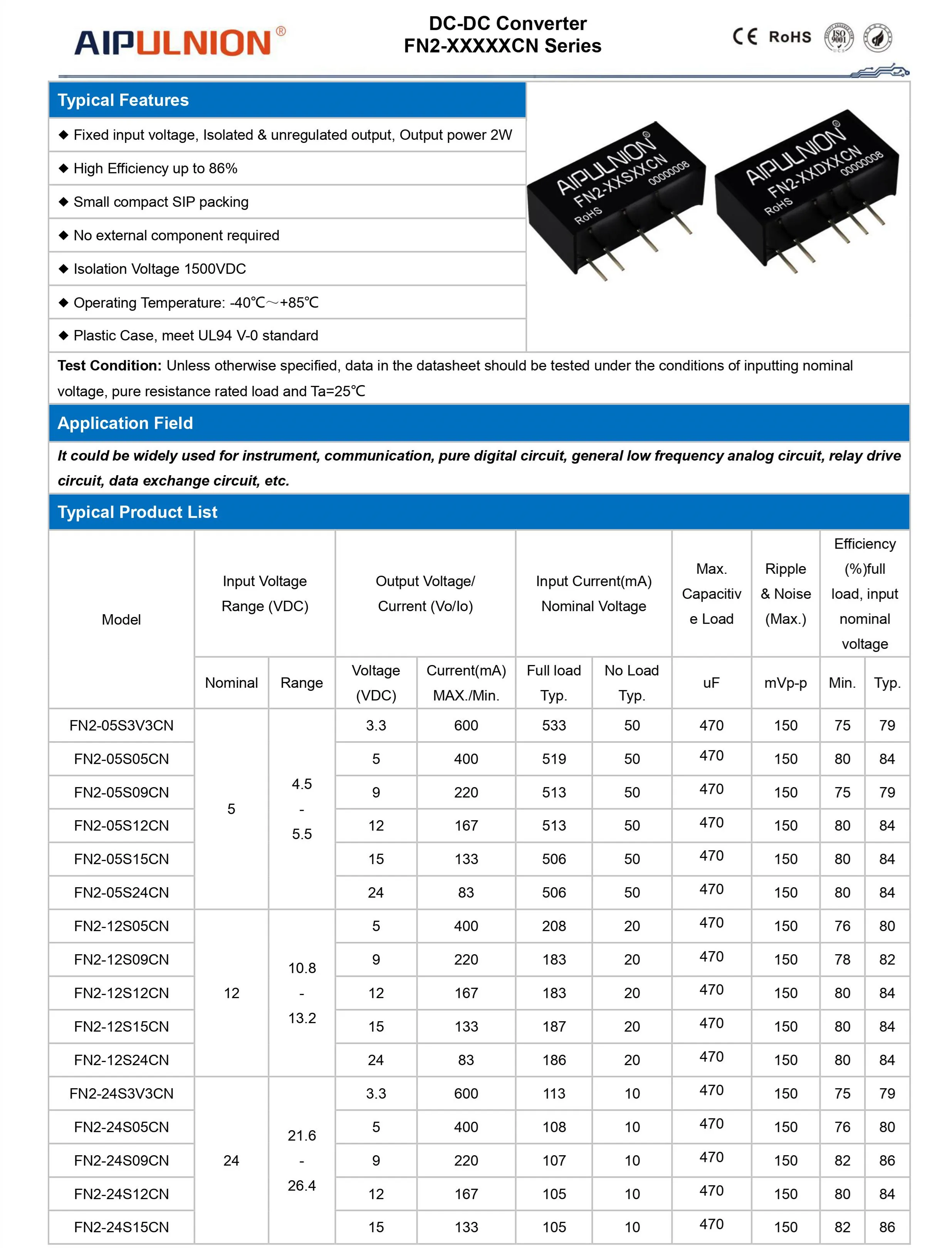 Dc Dc Step Down Module 12v To 5v 400ma 2w Power Converter Fn2-12s05cn ...
