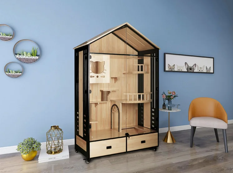 Panoramic Luxury Home Large Pet Indoor Japanese Style Cat House