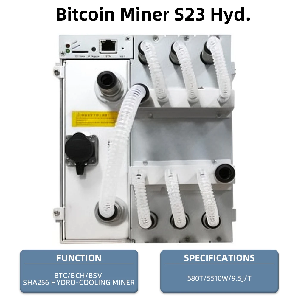 Bitcoin Miner S23 Hyd 580T BTC BCH BSV SHA256 Miner with Advanced Hydro  Cooling| Alibaba.com