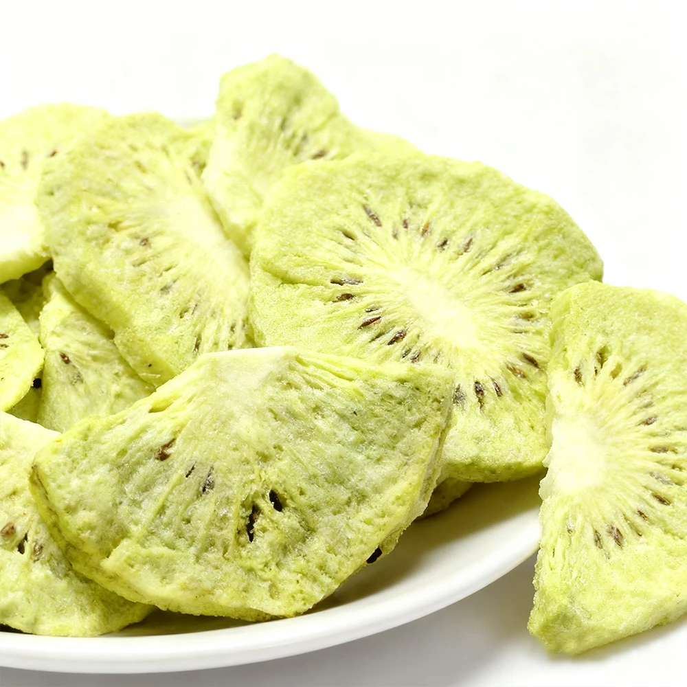 Fatias de Kiwi Liofilizadas de Alta Qualidade, Lanches sem Aditivos, Fatias em Embalagem a Vácuo FD, Embalagem em Bulk