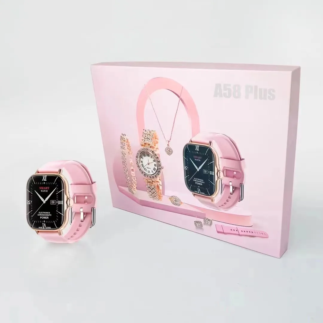Smart Watch Gift Sets A58 Plus with Women Jewelry Suits