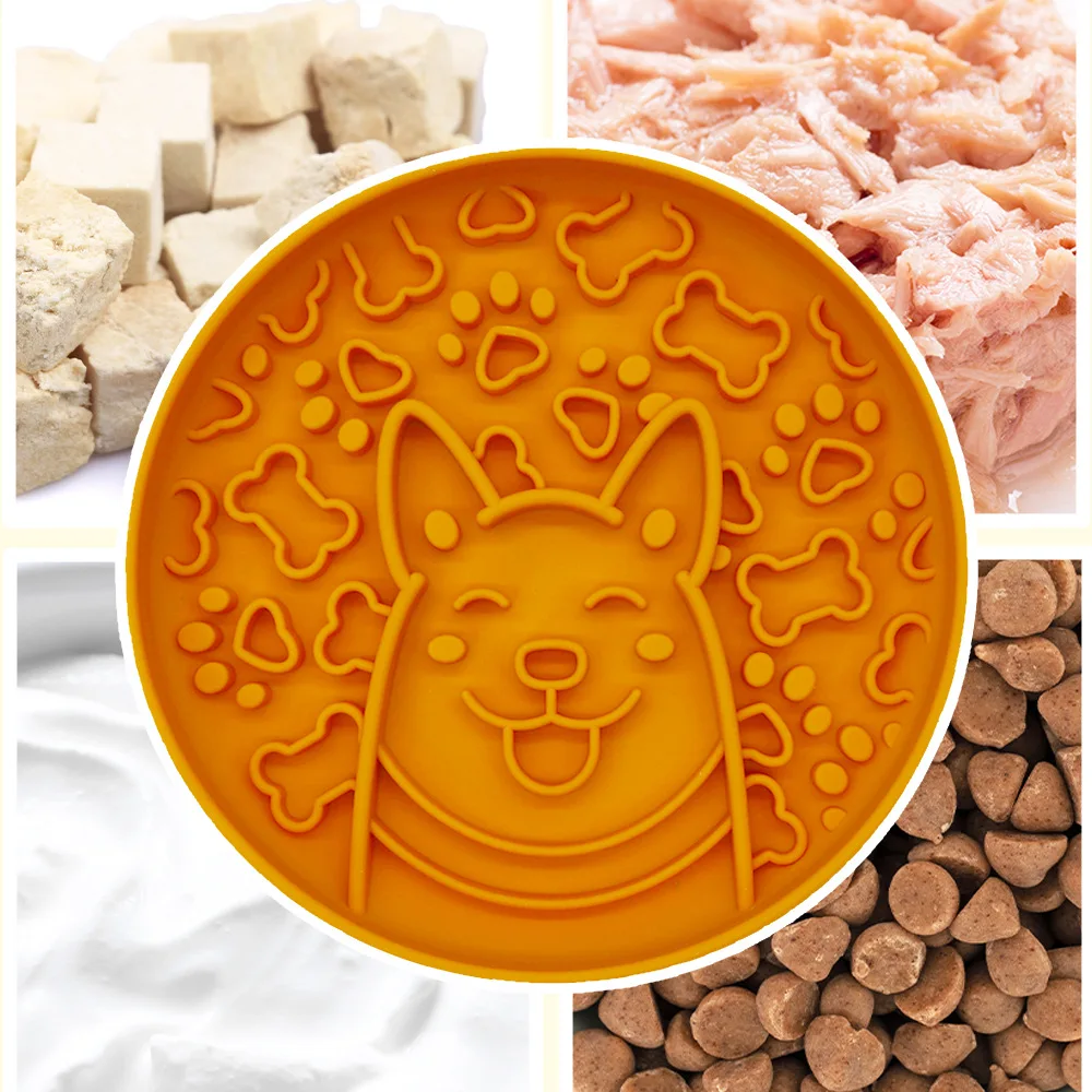 New Anti-Slip Silicone Suction Cup Dog Bowl Slow Food Bite-Resistant and Drop-Resistant Pet Dog Food Utensils details