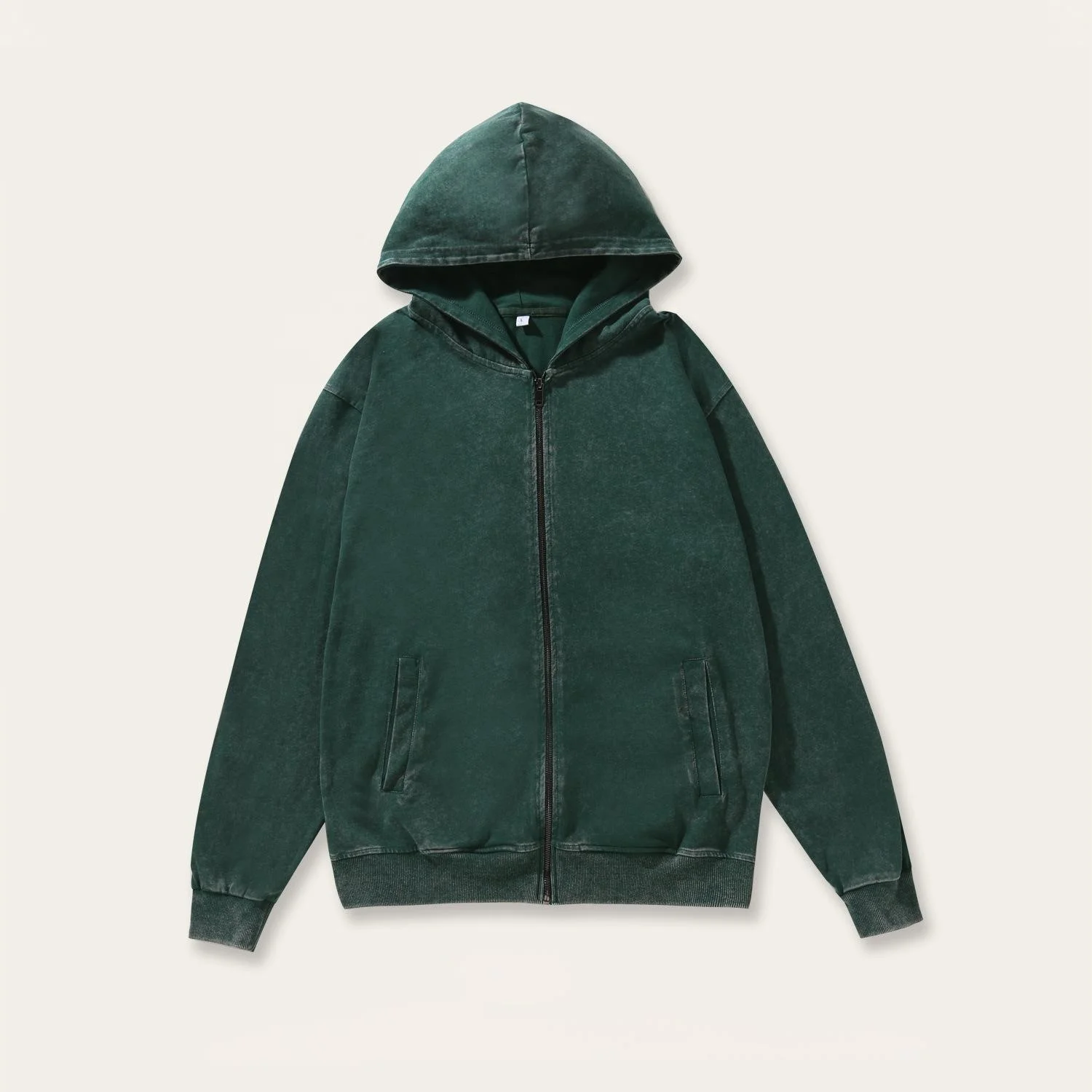 Custom Women's Hoodie Zipper Cardigan Jacket Retro Loose Top 100% Pure Cotton Coat for Autumn Season Front Printed Sweatshirt