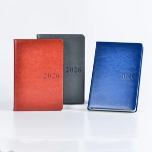 High-end Business Notebook with Features Including: Thickened Paper, Gold-stamped LOGO, Thread-bound PU Cover, 180-degree Flat
