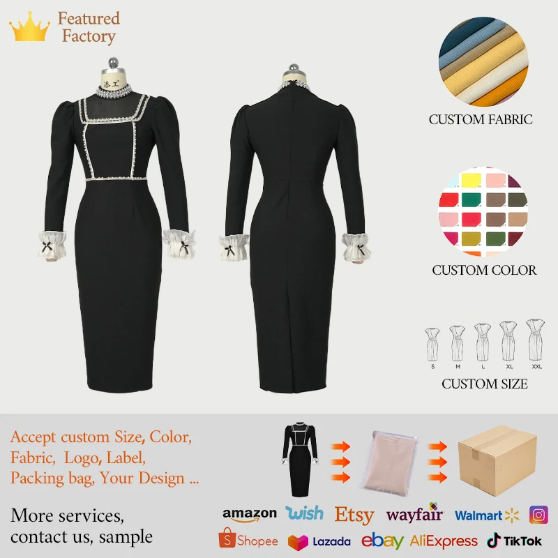 ZYHT 51200 Women's Custom French Style Long Sleeve Spring Winter Dress Bodycon Wholesale Midi Formal Party Dress for Women| Alibaba.com ZYHT 51200 Women's Custom French Style Long Sleeve Spring Winter Dress Bodycon Wholesale Midi Formal Party Dress for Women| Alibaba.com