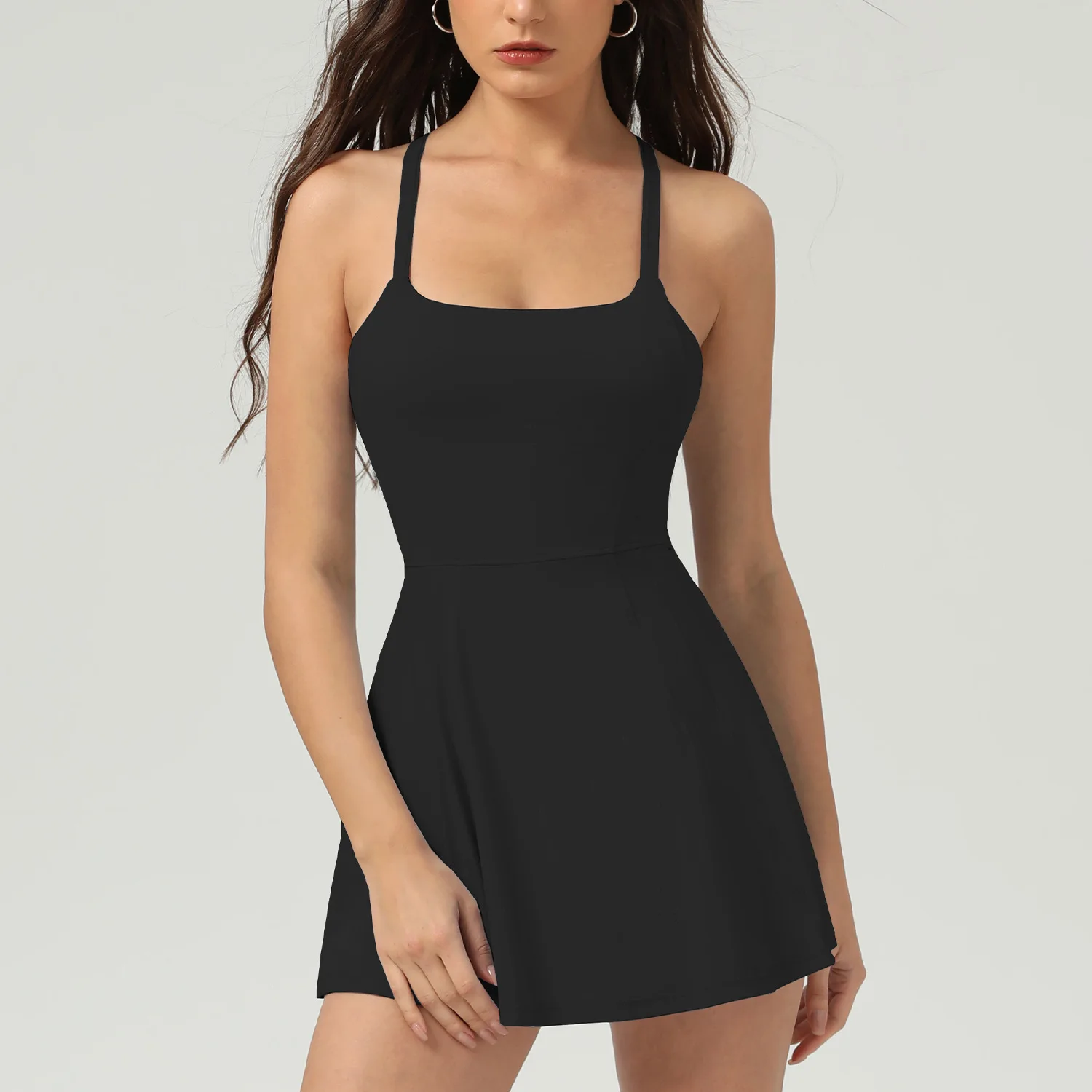 Custom UPF 50+ One Piece Backless Tennis Dress Padded Built in Shorts  Anti-Glare Outdoor Athletic Golf Tennis Set Dresses Women