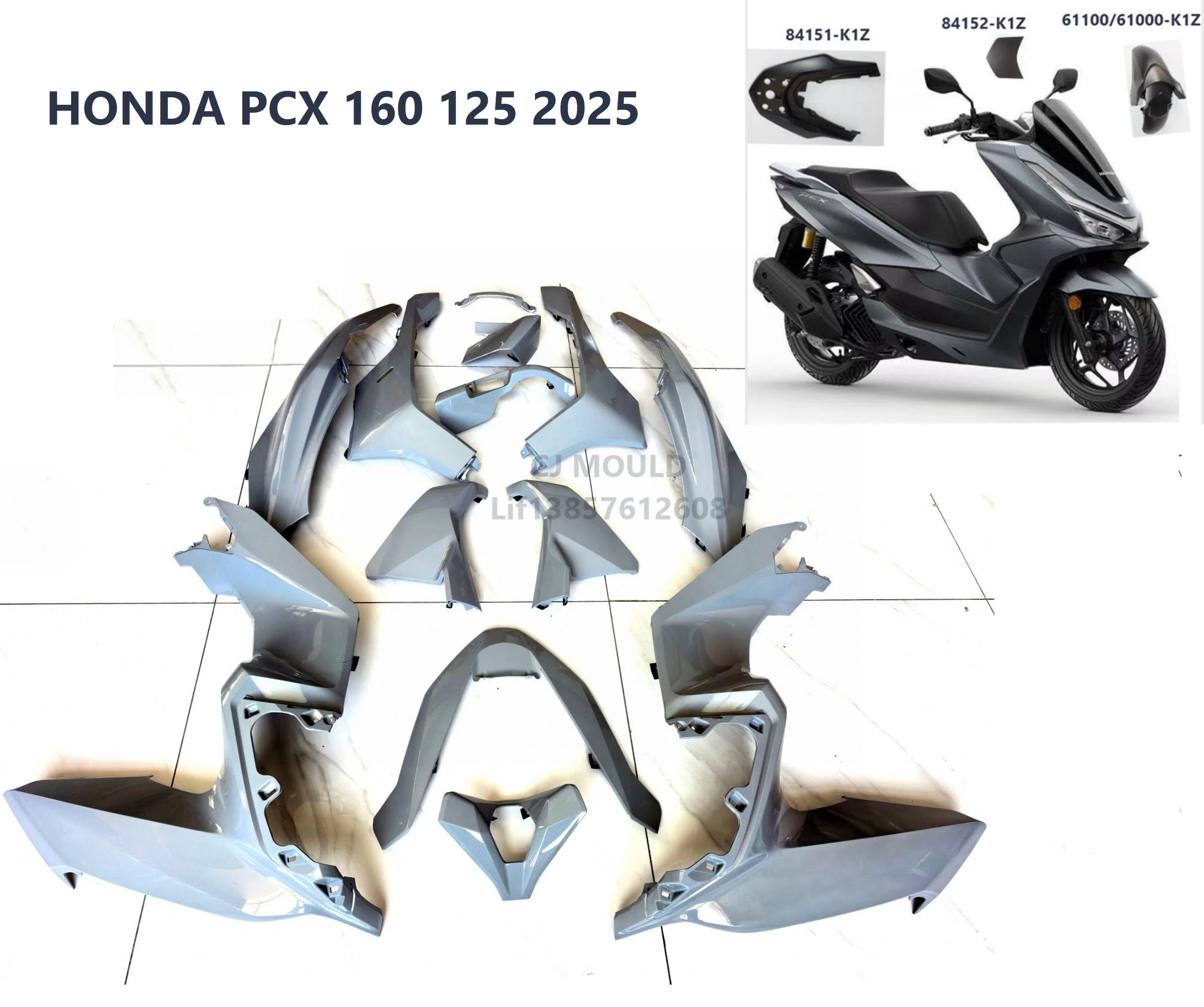 2025 PCX 160/125 Motorcycle Fairings Kit Full Set ABS Body Cowl Cover OEM  Replacement Parts PCX125 K1Y Accessories