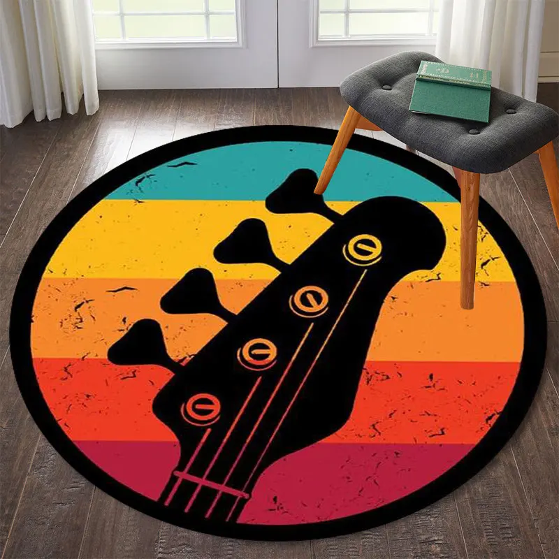 Custom Printed Cut Pile Nylon Rug Cross-border Music Area Rug Rubber Guitar Work Mat Living Room