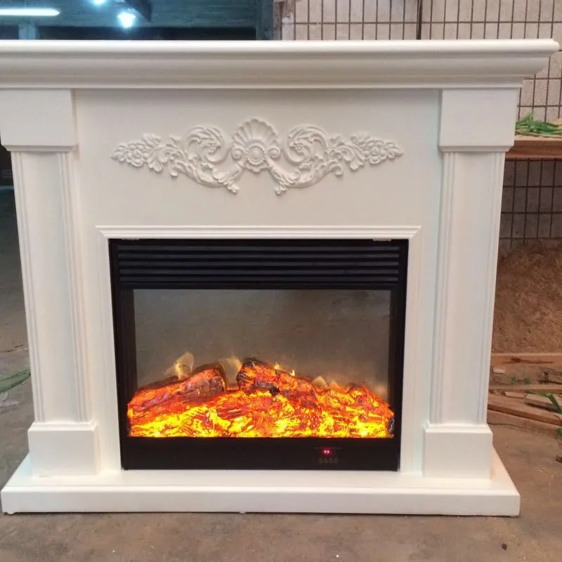 Model 8093 Modern LED Electric Fireplace Free Standing with Built-In Insert for Indoor Outdoor Use Wood-Styled Heater AU Plug