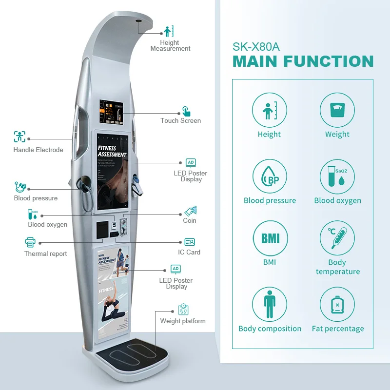 Sonka Medical Coin Operated Scale Machine Blood Pressure Monitor Bmi Machine Weighing Scales Ultrasonic Height Weight Scale