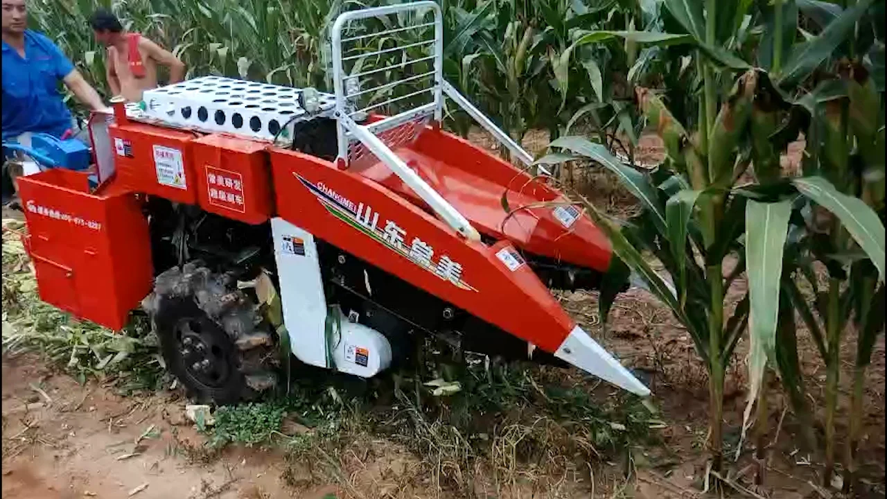 product small single row corn harvester maize reaping machine