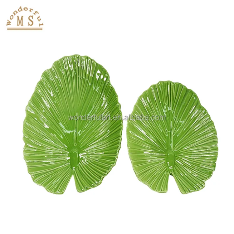 Ceramic tree leaves vegetable dish Shape Holders 3d Style plant tray Kitchenware porcelain color glazing plate botany Tableware
