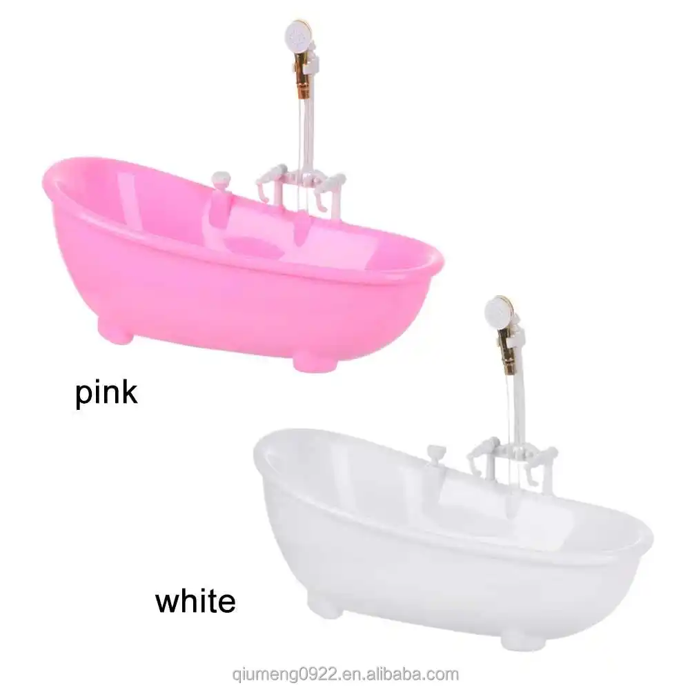 1/6 Dollhouse Miniature Furniture Mini Bathtub Light Pink