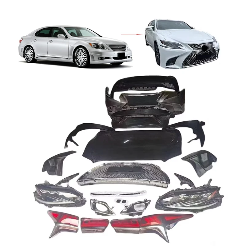 Lexus LS460 LS600 2006-2015 Old To New Facelift Upgrade To 2024 LS500H PP Body Kit With LED