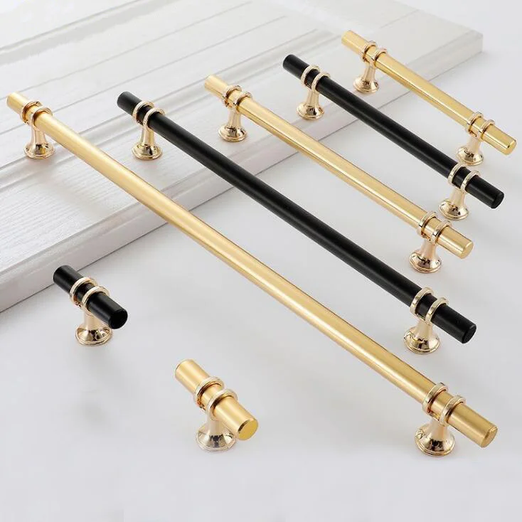 Wholesale creative drawer cabinet handle new gold black color handle hardware