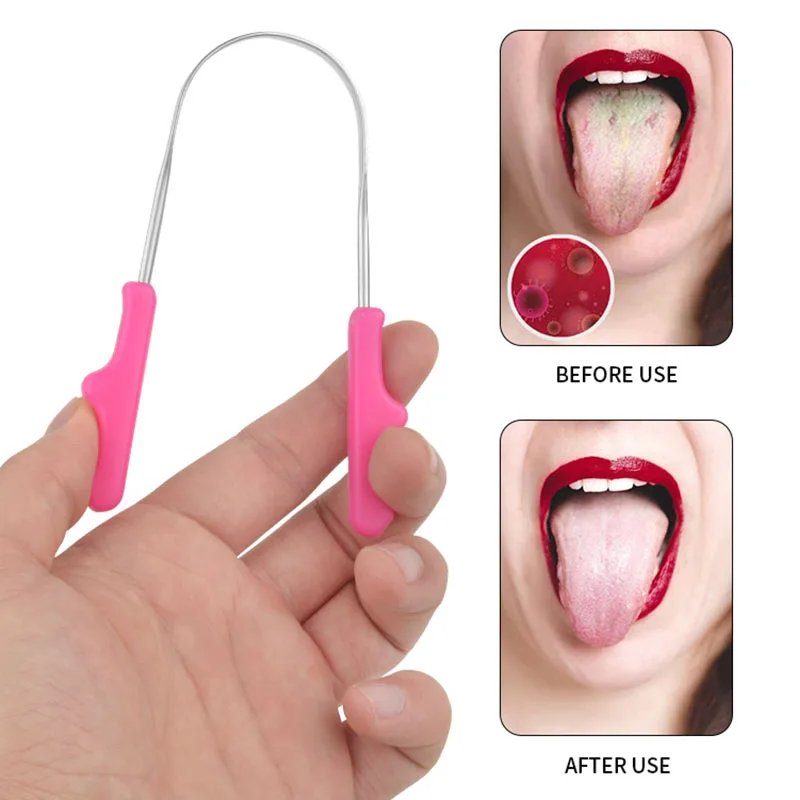 Скребок для языка с пластиковой ручкой