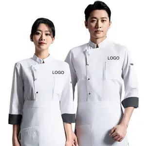 Hotel Chef Uniforms Long-Sleeved Hotel Catering Clothing Baking Western Restaurant Breathable Kitchen Chef Uniform