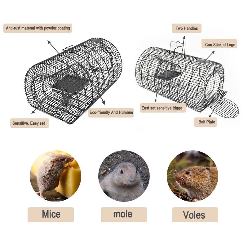 Iron Metal Wire Multi Live Catch Rat Rodent Cage Effective Mouse Trap
