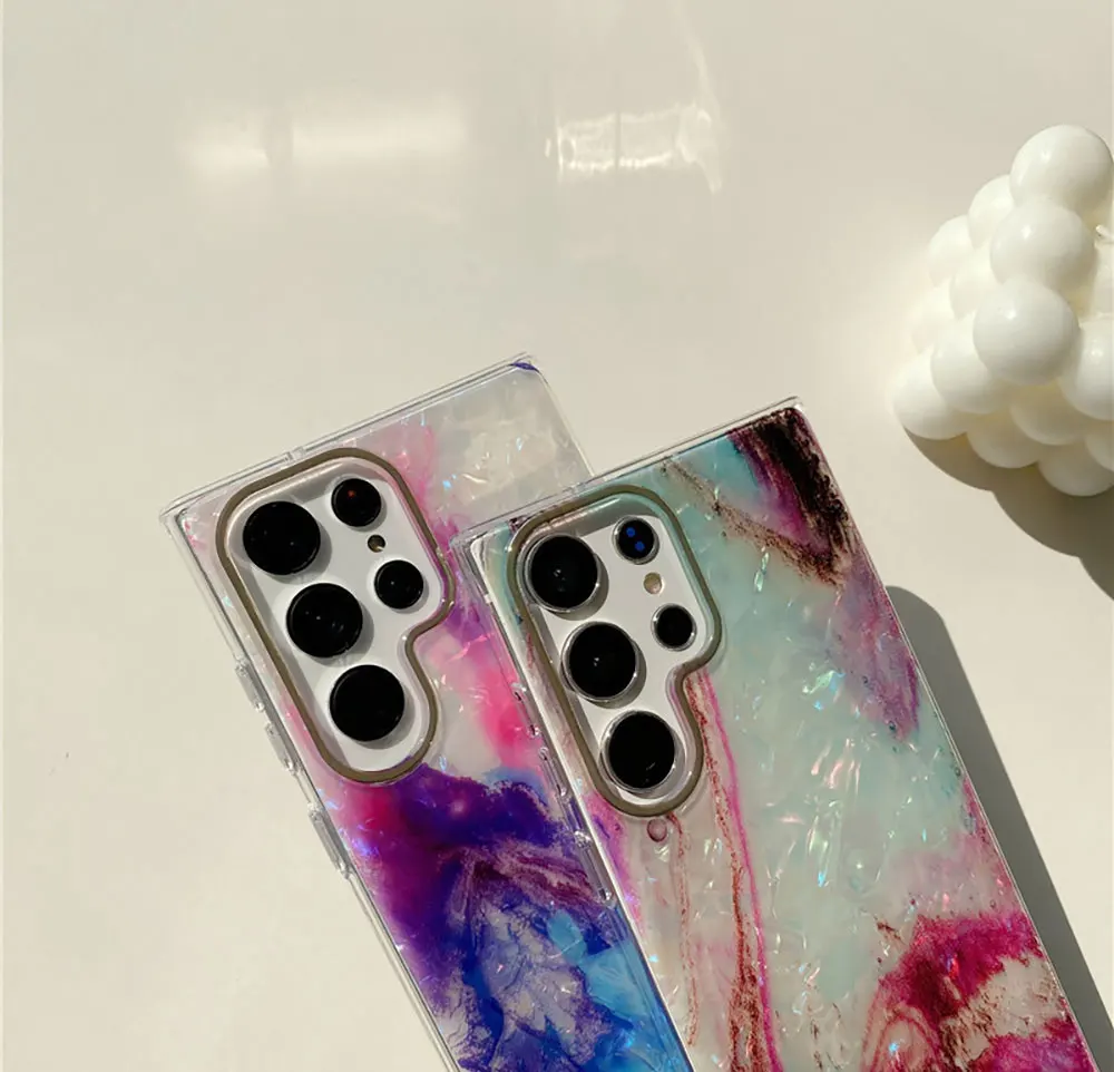 Imd Phone Case For Galaxy S24 S24+ S23 S23+ S22 S22+ Ultra Fe 5G Plating Cases Luxury Electroplate Marble Iphone Sjk162 Laudtec manufacture