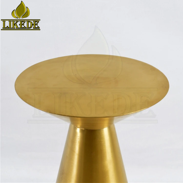 Hot Sale round Stainless Steel Coffee Table with Gold Metal Legs Furnishings masterpiece