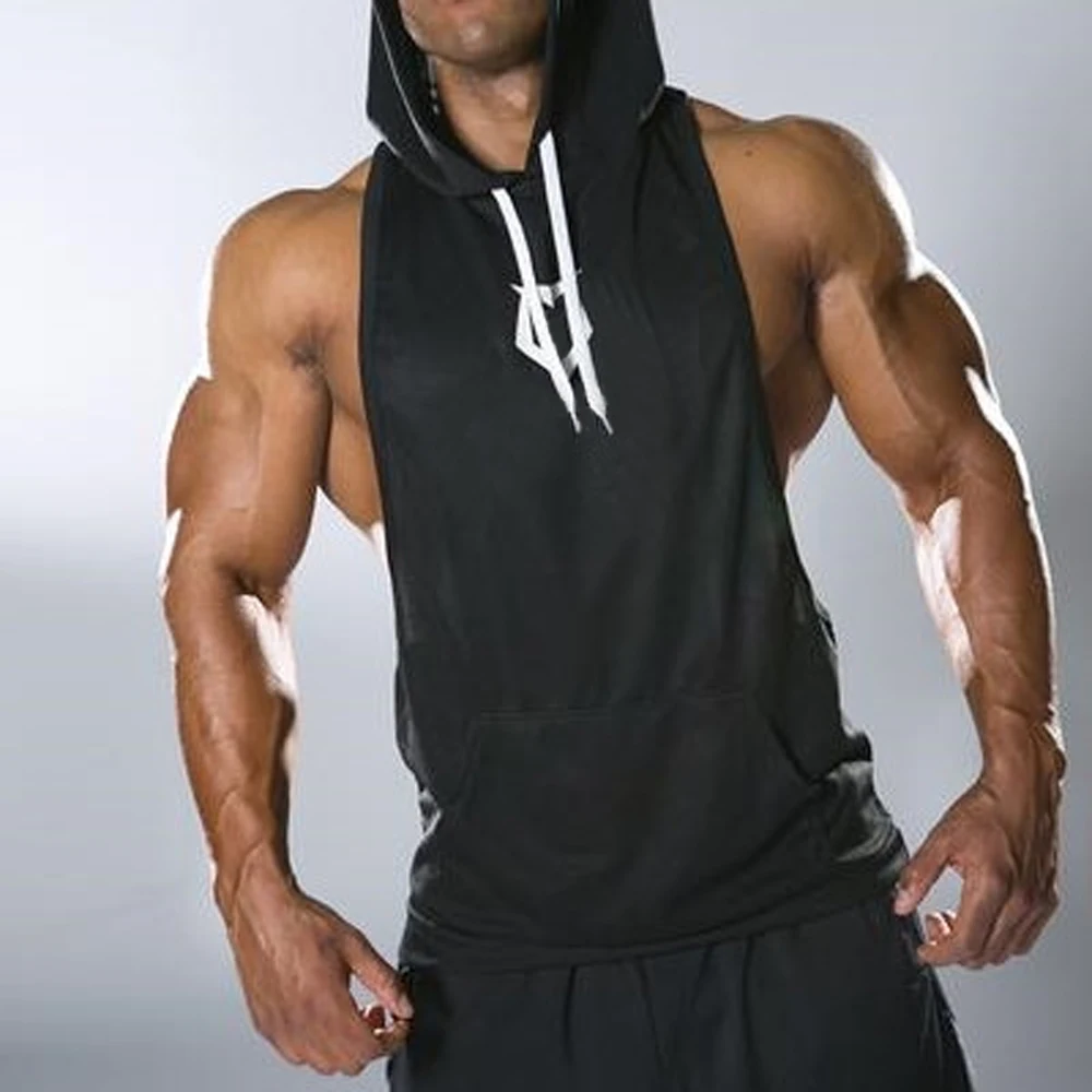 Débardeur Homme Avec Capuche - Coupe Ajustée, Sans Manches, Léger & Stretch - Pour Sport, Fitness, Running - 12
