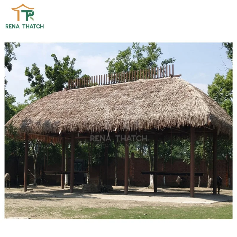 High Quality Artificial Thatch Fireproof Plastic Thatch Synthetic Thatch for Roofing in Resort and Gazebo Tile