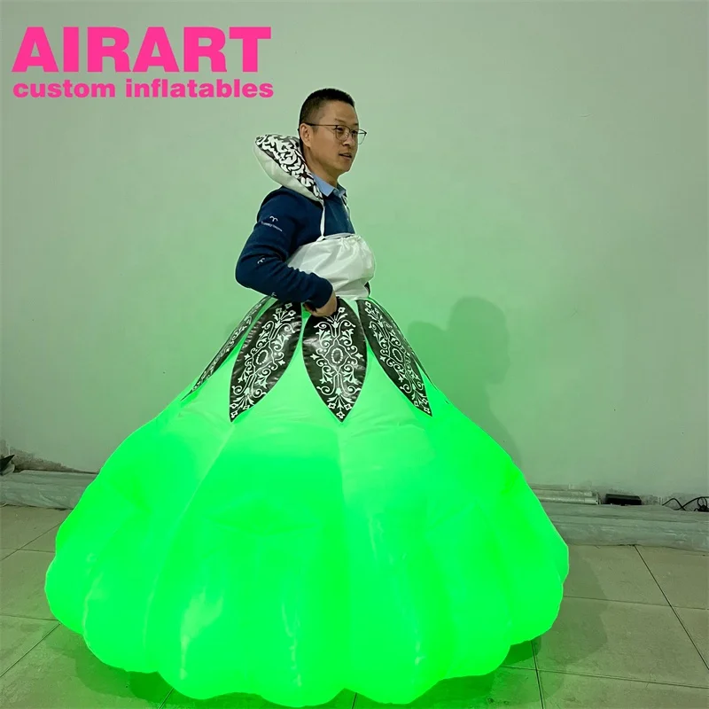 Carnival Event LED Inflatable Dress, Beauty Dress Inflatable Dress Costume  for Adults