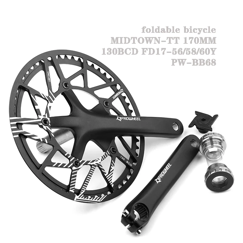 Prowheel 130BCD шатун со звездочкой 170 мм рукоятки 56Y 58Y 60Y с передних звездочек каретка складной звездочками для велосипеда BMX ручки