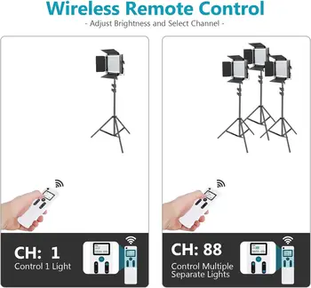 Neewer 2 Packs Advanced 2.4G 480 LED Video Light Photography Lighting Kit, Dimmable Bi-Color LED Panel with LCD Screen, 2.4G detail image