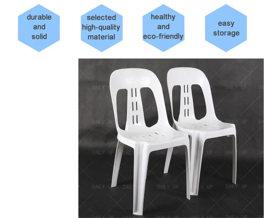 Cheap Plastic Garden Chair Stackable Outdoor Beach Chair Stacking Armless PP Leisure Dining Chair For Restaurant Kitchen Park