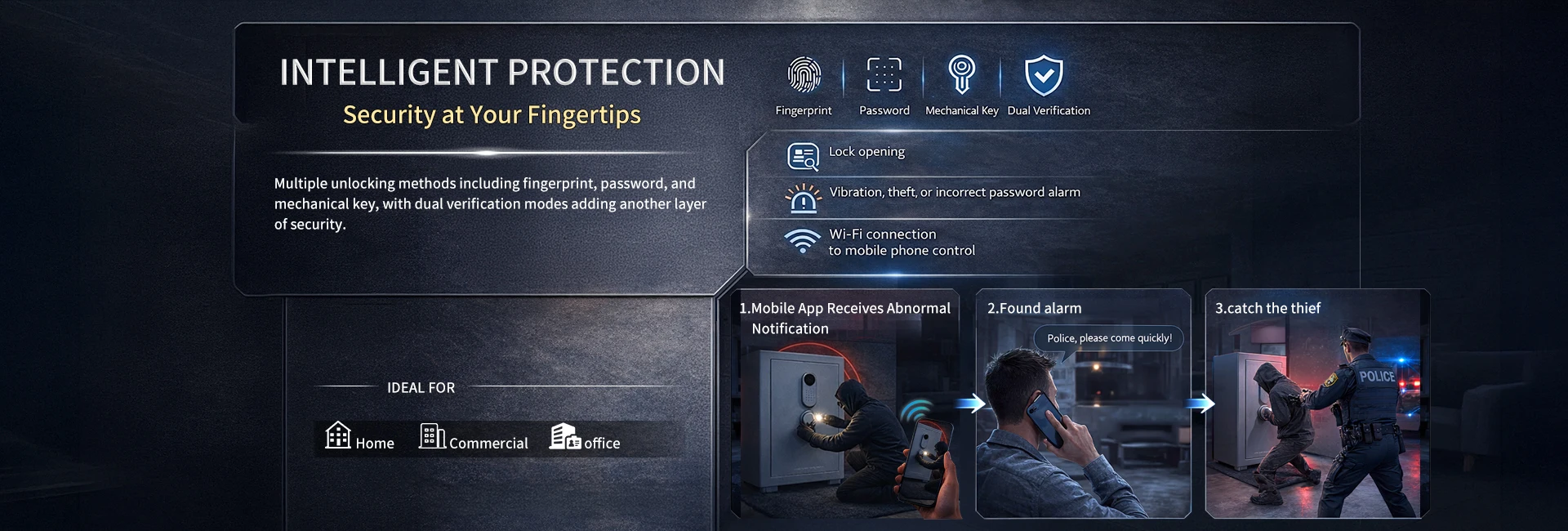product ceqsafe face recognition biometrics wifi smart electronic tuya app wifi safe box for house hotel home-2