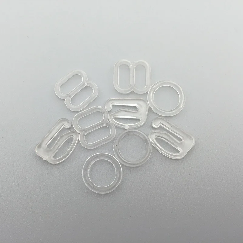 Transparent swimsuit strap adjuster plastic bra