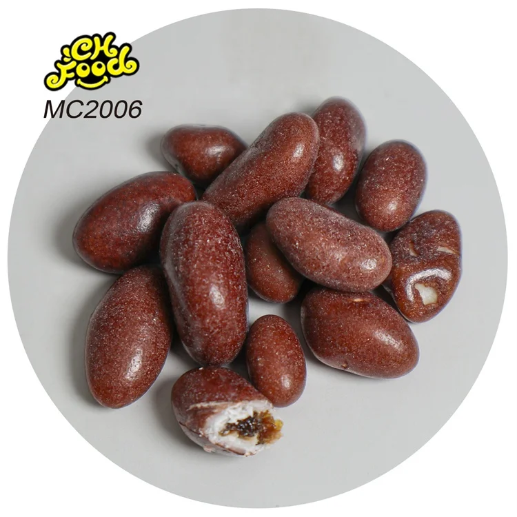 OEM Chocolate Raisins Wholesale Crispy Chocolate Coated Milk Soft Candy Raisins Center Filling Sweets Snack Food Halal