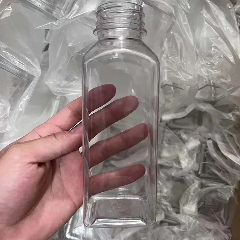 8oz 10oz 16oz Empty Reusable Juice Beverage Containers With Tamper Evident Lids Pet Clear Plastic Juice Bottles With Cap