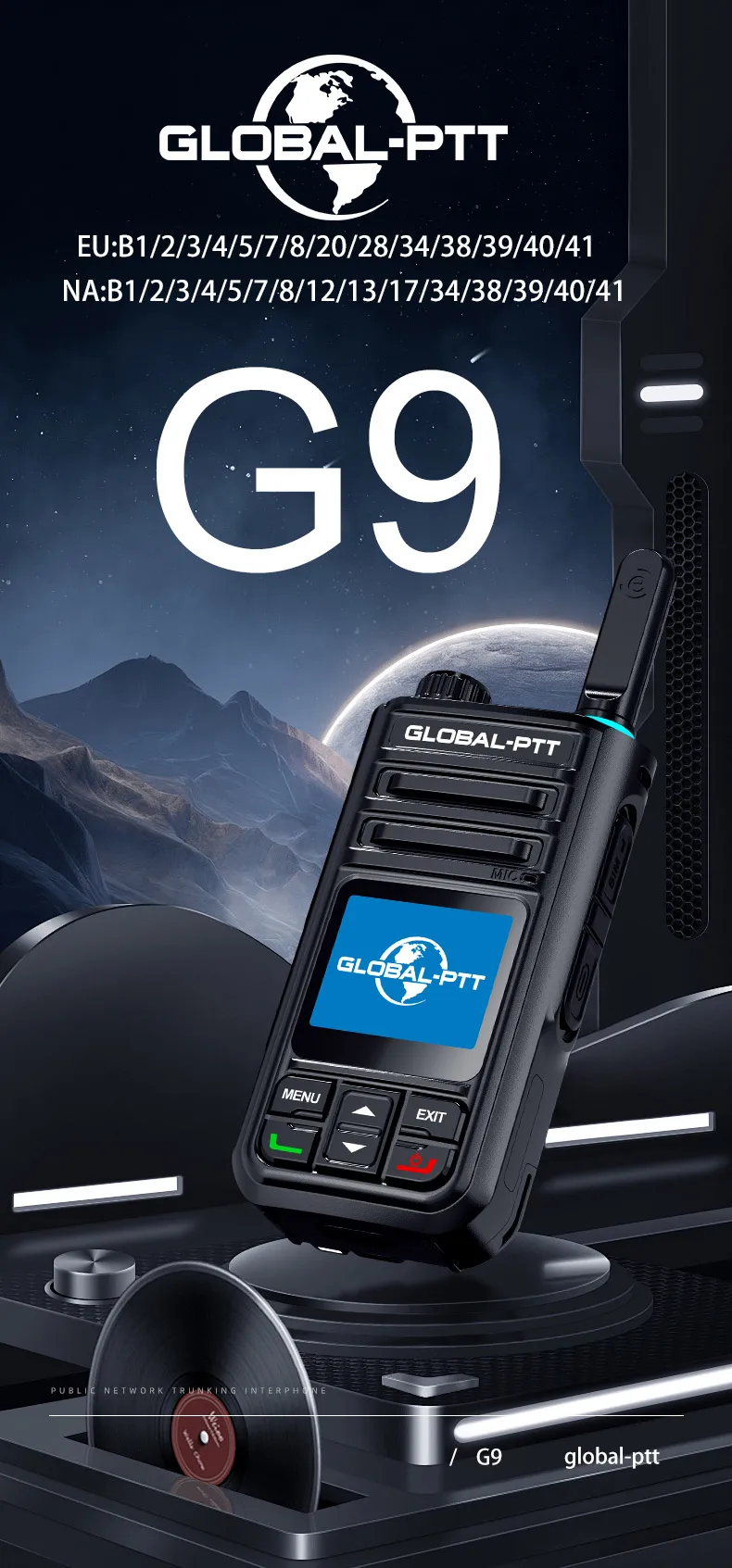 Global Ptt G Poc Radio G Lte Gps Bluetooth Two Way Radio Walkie