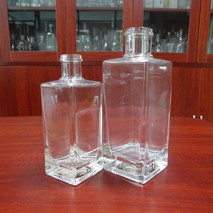 Flint Glass 250ML 25cl Mini Square Glass Spirit Liquor LIQUEUR Bottles