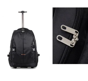2026 New Business Waterproof Wheeled Rolling Detachable Trolley School Backpack