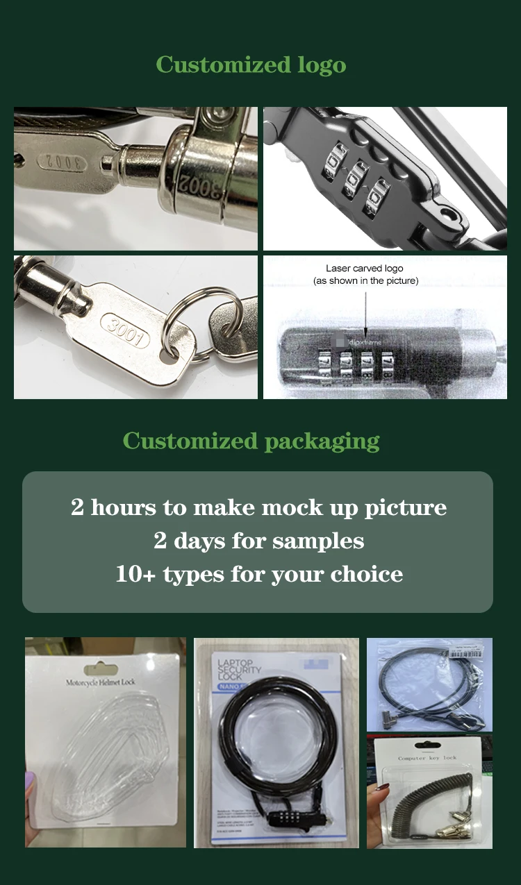 Factory Customizable Antitheft Mini Road Bicycle Bike Spring Cable