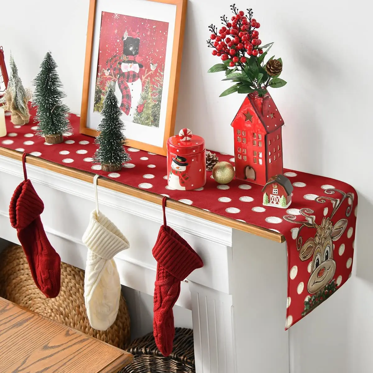 Щелкунчики для обеденного стола Декор водонепроницаемый Лен настольная дорожка и набор ковриков в британском стиле стильны рождественских скатерть для стола