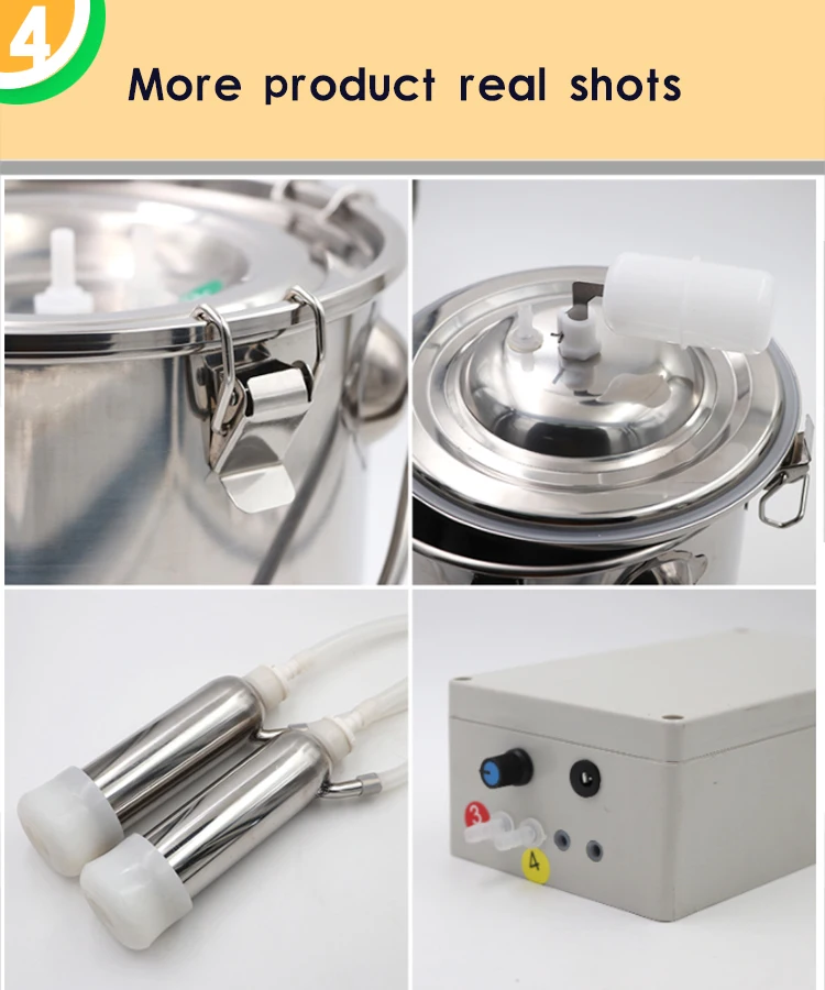 Cow Sheep Goat Animals Electric Milking Machine Upgrade Stainless Steel