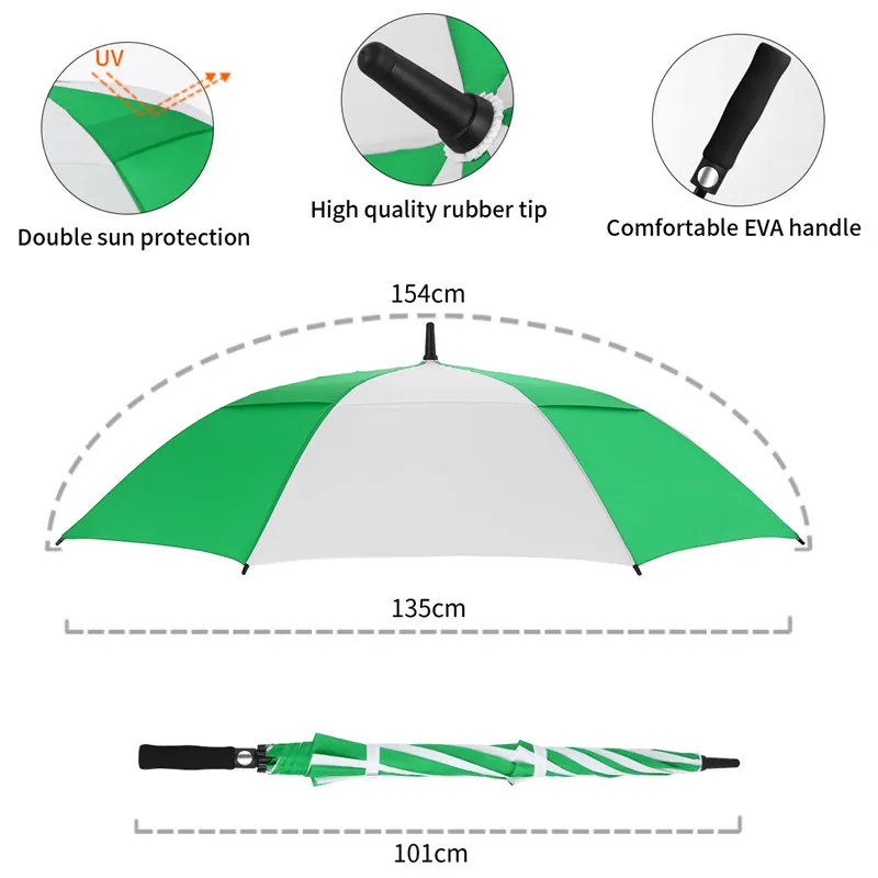 30inch Golf Umbrella Wholesale Custom Logo Large Double Canopy Vented