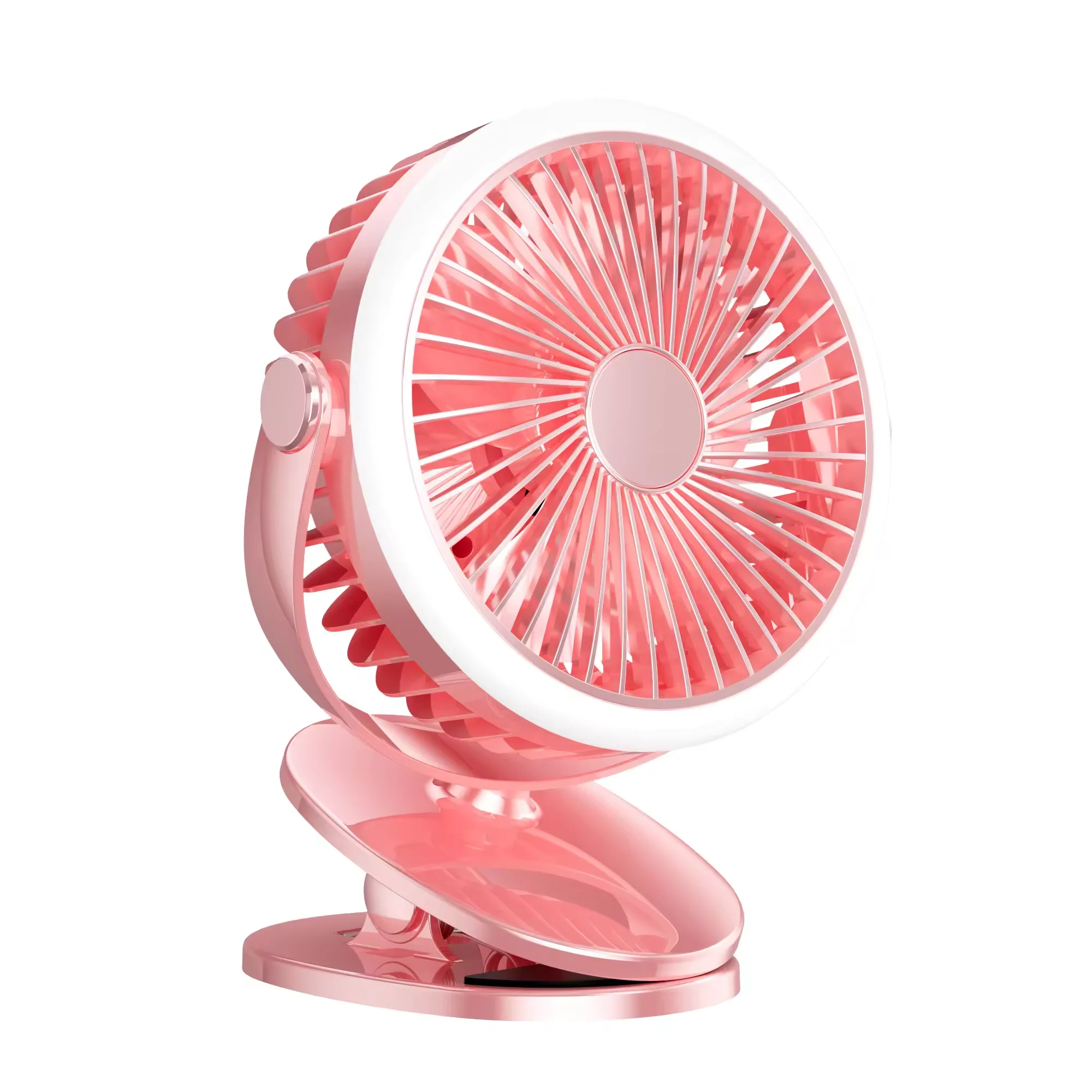 Portable Cooling Fan Touch Screen Retro Desktop Camping Mini USB Battery Charging Camping Fan Stroller Fan Lighting 3 in 1