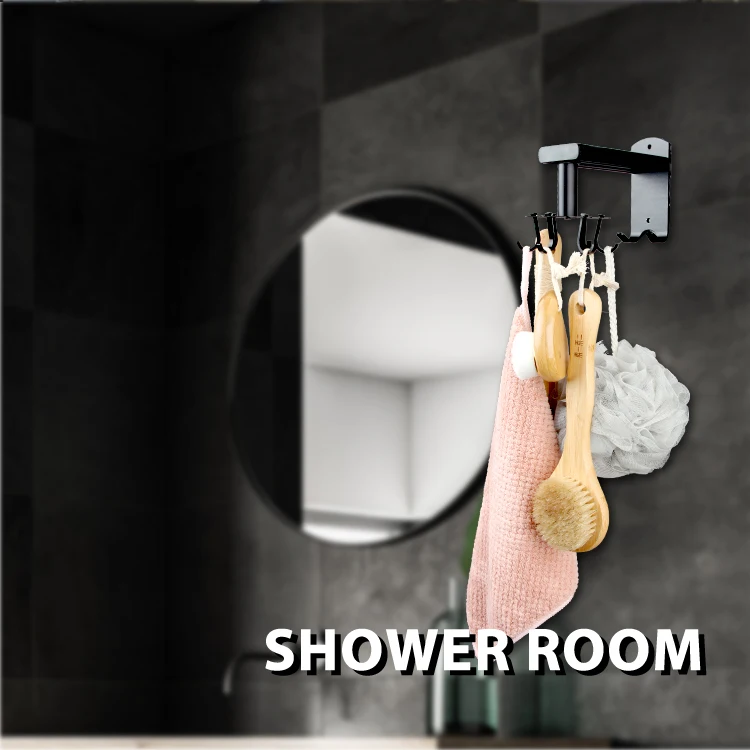 New Bathroom Kitchen Home Aluminum Wall Mounted Storage Rotating Hook