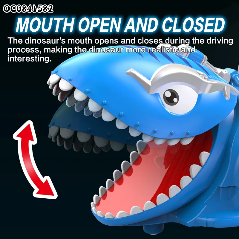 Kids 5CH Rotation Mist Spray Remote Control Shark Smoking Rc Car Toy With Light