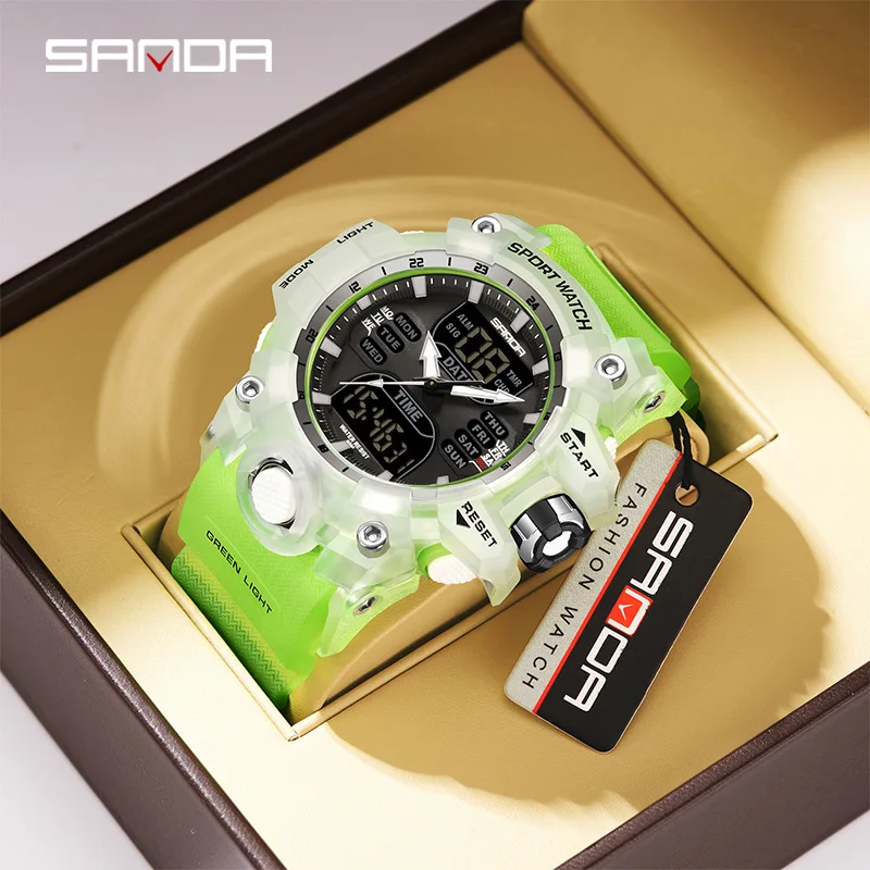 SANDA 6126 Men's Waterproof Digital Watch – Shock-Proof, Multi